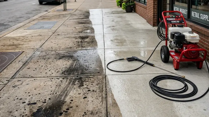 Commercial Pressure Washing Best Practices for Akron Storefronts & Parking Lots