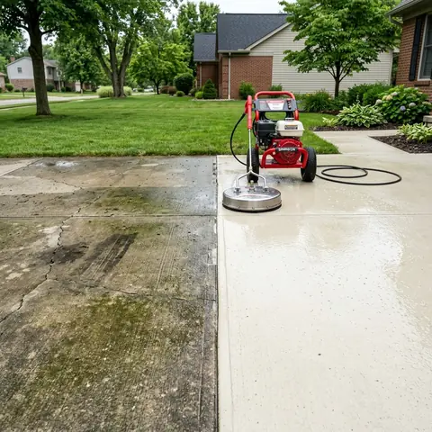 Driveway Concrete Deep Wash & Rotary Cleaning